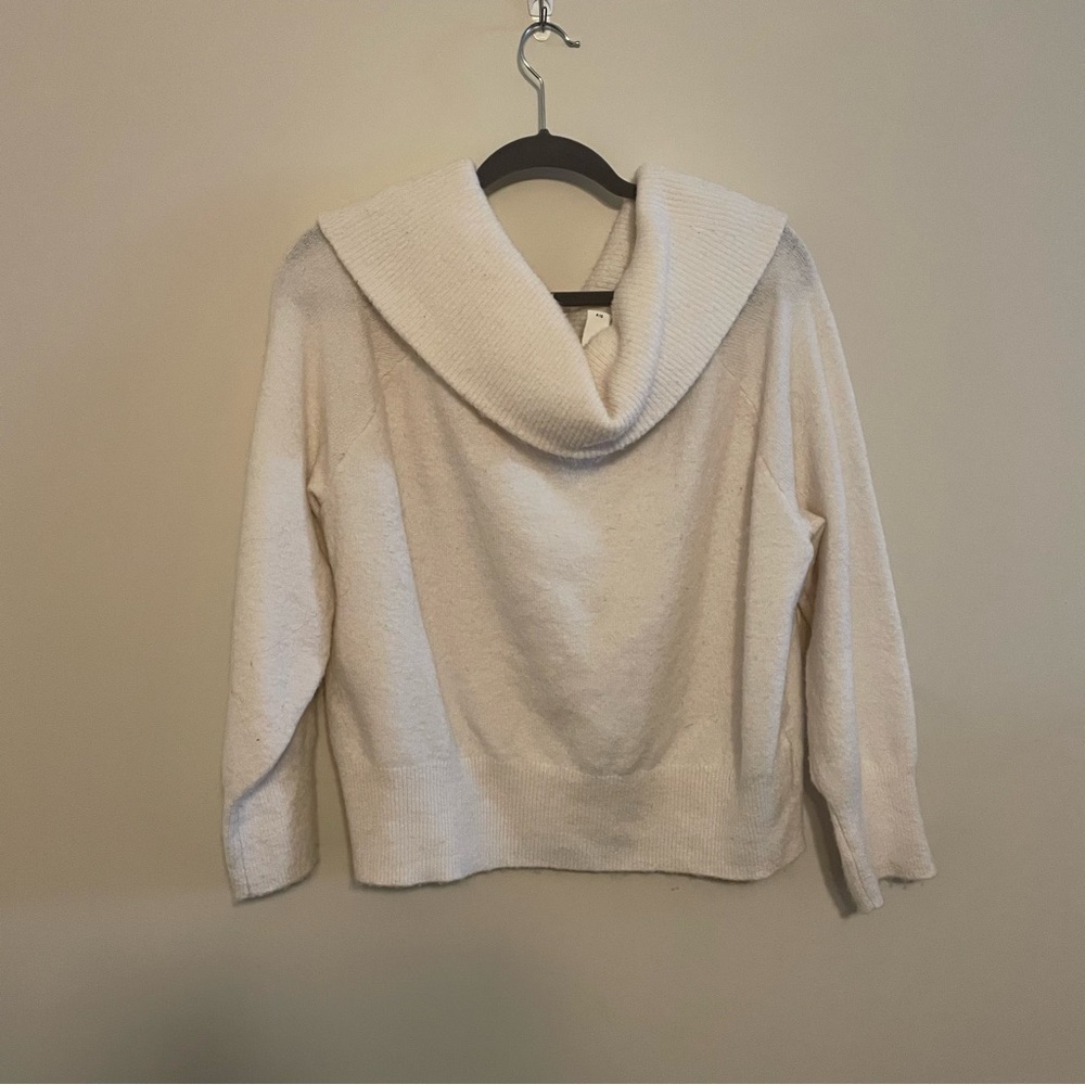 White off-shoulder sweater